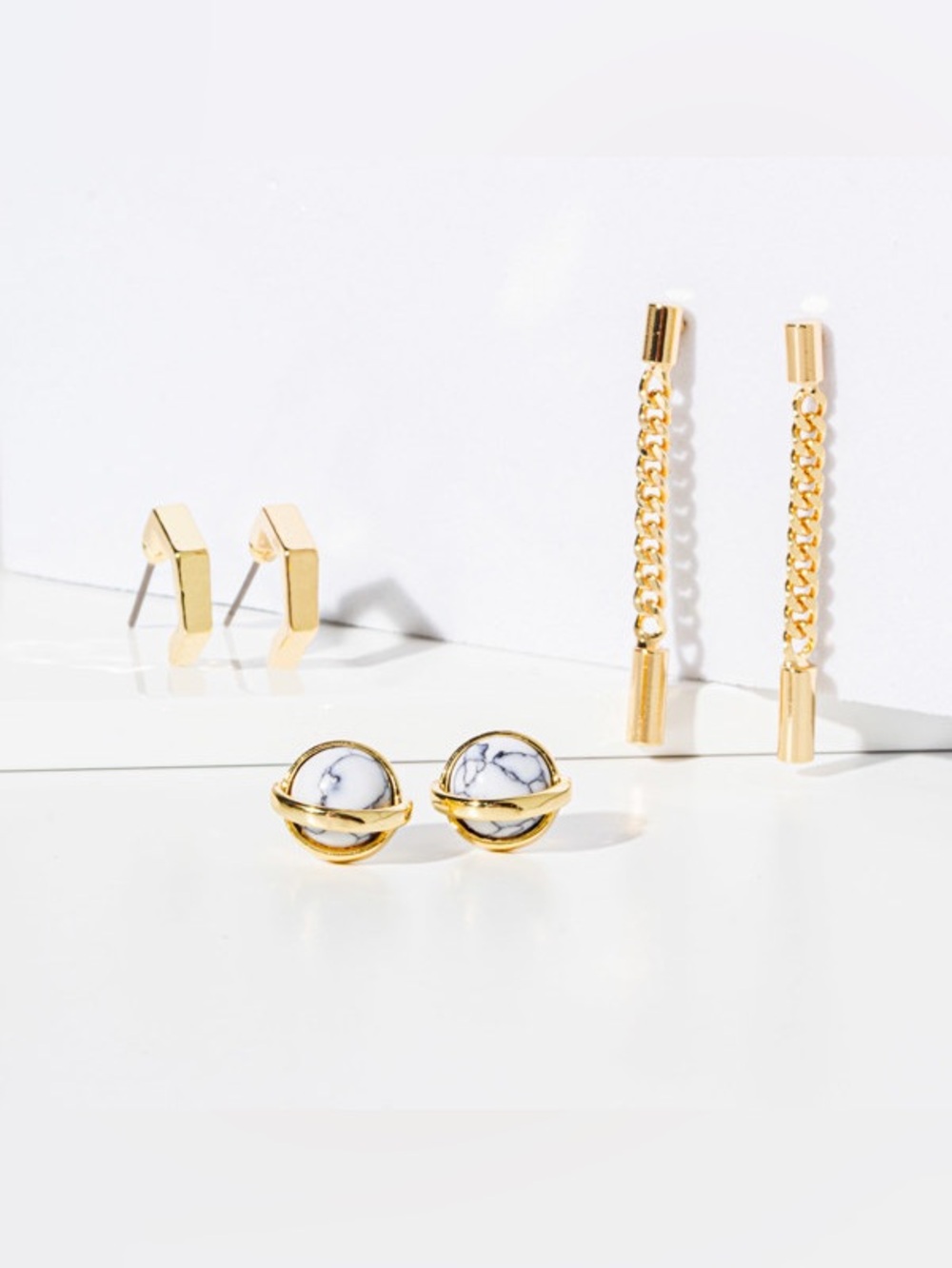 Soul Stacks Terra Stones Earring Set - White Howlite